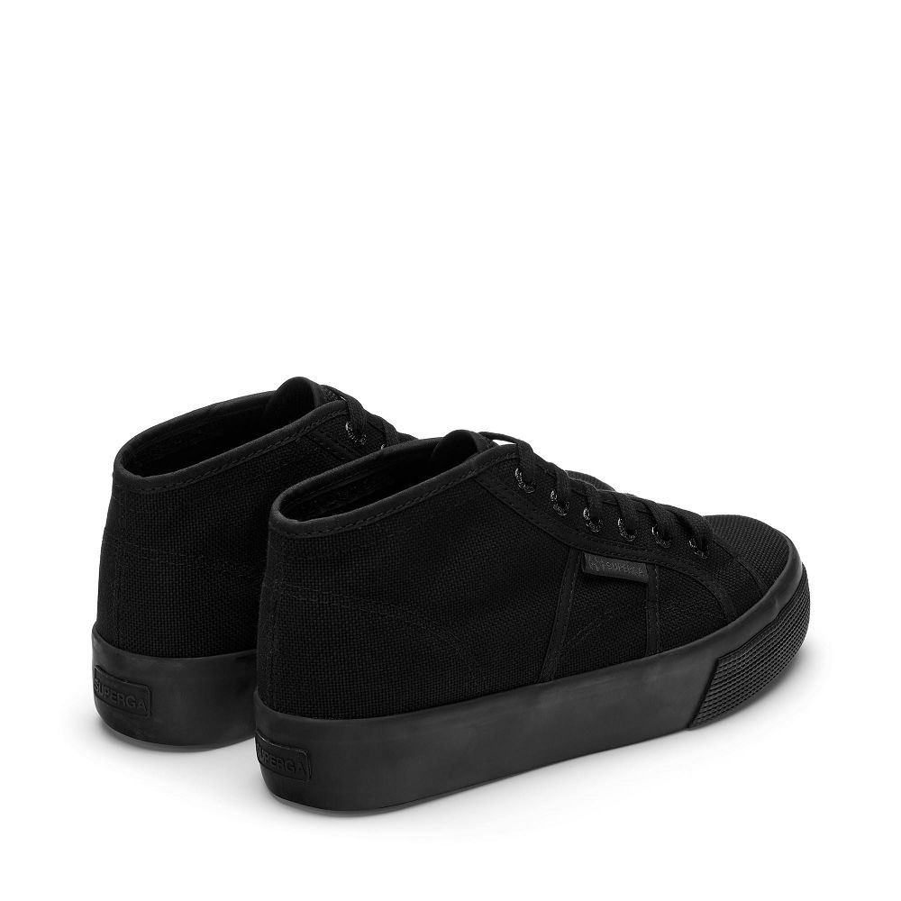 Superga 2578 Cotu Black High Top Sneakers - Women's Sneakers USA | US1198966